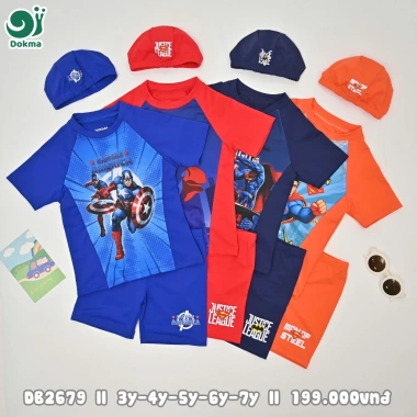 Set Đồ Bơi Bé Trai 11-33kg kèm mũ Siêu Anh Hùng Dễ Thương - Giảm Giá 20% 6