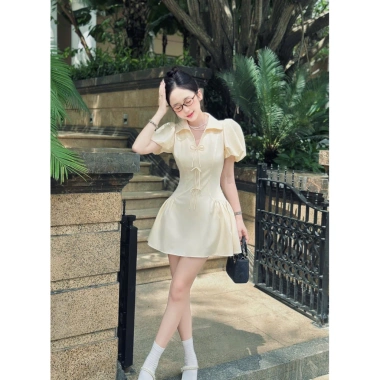 Set Đồ Đôi Đi Tiệc Kem Cotton Tay Bồng Đính Nơ Forever Couple Nữ max 90kg Nam max 110kg 7