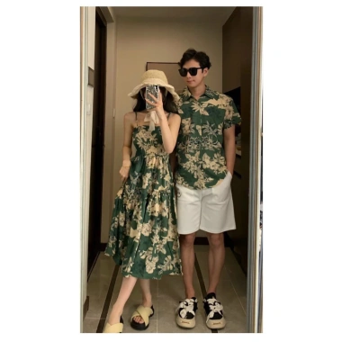 Set Đồ Đôi Màu Xanh Dây Đẹp - Váy Đôi Đi Biển Chụp Hình Cưới T2 Couple Giá 350k
