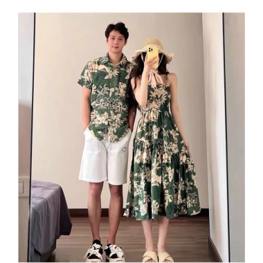 Set Đồ Đôi Màu Xanh Dây Đẹp - Váy Đôi Đi Biển Chụp Hình Cưới T2 Couple Giá 350k