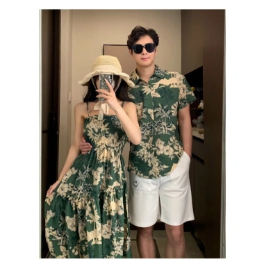 Set Đồ Đôi Màu Xanh Dây Đẹp - Váy Đôi Đi Biển Chụp Hình Cưới T2 Couple Giá 350k