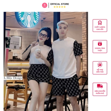 Set Đồ Đôi Nam Nữ Áo Phông + Quần Đùi Chất Thô Dầy Loại 1 Cao Cấp Giá Ưu Đãi