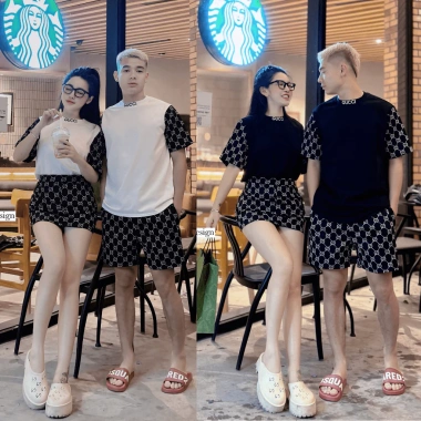 Set Đồ Đôi Nam Nữ Áo Phông + Quần Đùi Chất Thô Dầy Loại 1 Cao Cấp Giá Ưu Đãi 2 Set Đồ Đôi Nam Nữ Áo Phông + Quần Đùi Chất Thô Dầy Loại 1 Cao Cấp Giá Ưu Đãi 2