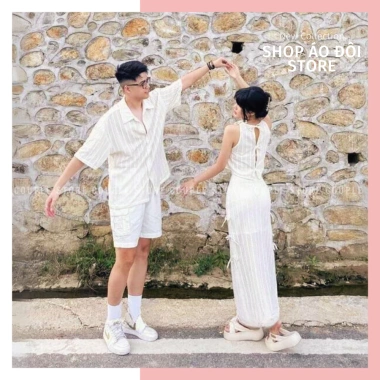 Set đồ đôi nam nữ dễ thương – Đồ biển, chụp hình cưới, du lịch chỉ 319k