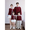 Set đồ đôi Noel Tết áo tay dài lệch vai đỏ và caro xanh biển - Xinh xắn, chỉ 149.000₫ 5