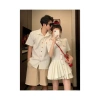 Set Đồ Đôi Trắng Bèo Nút Đỏ Destiny Couple Size Lớn Nữ 90kg Nam 110kg Giá 200k 2