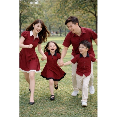 Set đồ gia đình đỏ cổ viền bèo xinh - FOREVER COUPLE, chỉ 149k