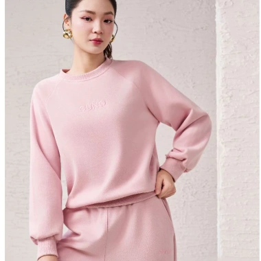 Set đồ GUNO nỉ thu đông nam nữ - Quần suông logo thêu basic, dễ phối, 389.000₫ 3