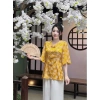 Set đồ lam đi chùa cổ V tay tiên khuy tết - Thiết kế điệu đà, giá ưu đãi 253.500đ 7