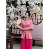Set đồ lam đi chùa cổ V tay tiên khuy tết - Thiết kế điệu đà, giá ưu đãi 253.500đ 9