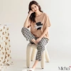 Set đồ mặc nhà nữ Lycra cotton cao cấp - Bộ quần dài áo ngắn tay D4Micha, giá chỉ 460.000đ 9