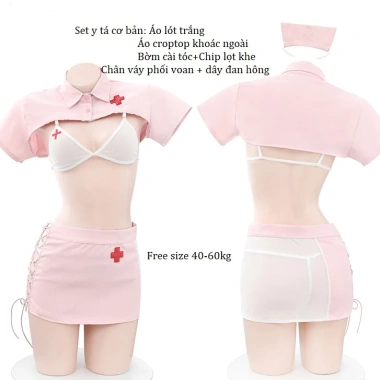 Set Đồ Ngủ Cosplay Y Tá Hồng - Đầy Đủ Phụ Kiện, Giá Chỉ 154.999đ 3