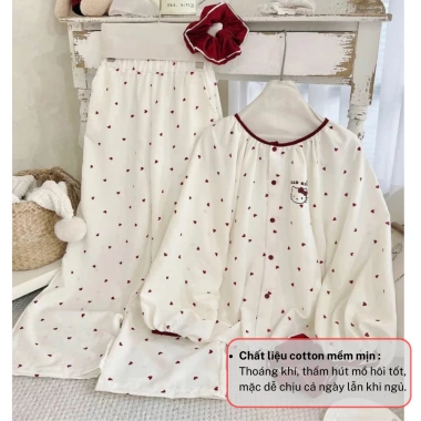 Set đồ ngủ nữ pijama thu đông tay dài rộng, họa tiết hoạt hình tim xinh xắn 278.900VND 6 Set đồ ngủ nữ pijama thu đông tay dài rộng, họa tiết hoạt hình tim xinh xắn 278.900VND 6