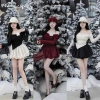 Set đồ nữ áo trễ vai ren đính hoa, chân váy dáng bí 3 màu Noel Fizano HCOM3.644 9