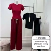 Set đồ nữ mặc nhà áo thun basic mix quần ông suông viền sọc xinh - SaYa Shop HCOM25.171 129k 3