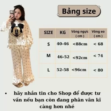 Set đồ nữ mặc nhà Mickey xinh xắn, nơ cầm tay, họa tiết đẹp, chỉ 249.000₫ 7