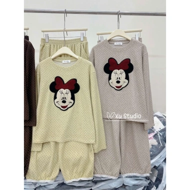 Set đồ nữ sang chảnh bộ len thỏ chấm bi Mickey - Mẫu mới, giá ưu đãi 405.000 VNĐ