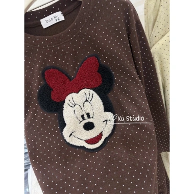 Set đồ nữ sang chảnh bộ len thỏ chấm bi Mickey - Mẫu mới, giá ưu đãi 405.000 VNĐ