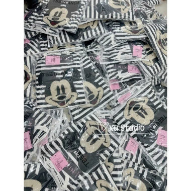 Set đồ nữ sang chảnh, đồ mặc nhà, bộ Mickey kẻ zip, quần xuông hot dh100 - 336.420₫
