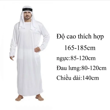 Set đồ Sheikh Dubai - Áo dài Trung Đông biểu diễn sinh nhật cosplay chất lượng, 69.000₫ 10