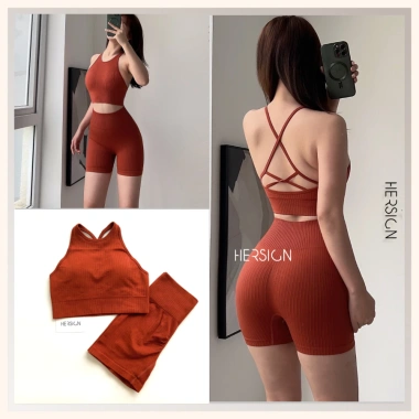 Set đồ tập gym nữ hot trend HERSIGN-SET153 áo bra dây mảnh quần đùi yoga best seller giảm giá 336.900₫ 2