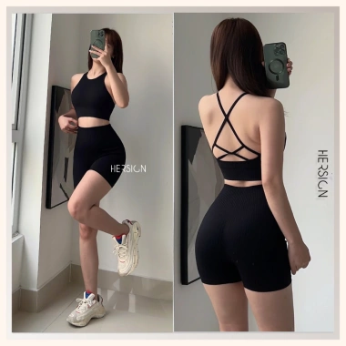 Set đồ tập gym nữ hot trend HERSIGN-SET153 áo bra dây mảnh quần đùi yoga best seller giảm giá 336.900₫ 6