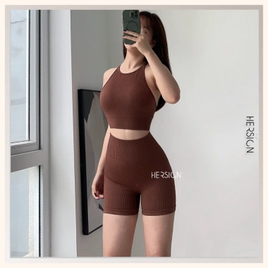 Set đồ tập gym nữ hot trend HERSIGN-SET153 áo bra dây mảnh quần đùi yoga best seller giảm giá 336.900₫ 7