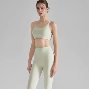 Set Đồ Tập Yoga Nữ S15 Dây Đan, Quần Chống Lật, Thun Lạnh Giãn 4 Chiều, Giá 495k 10