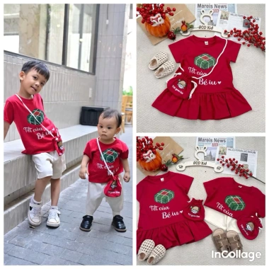Set Đồ Tết 100% Cotton Màu Đỏ In Hình Bánh Chưng cho Bé Trai & Bé Gái – Tặng Túi Đựng Lì Xì – COCAHOUSE 7