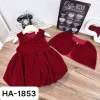 Set đồ Tết bé gái Đậu Kids váy nhung đỏ cúc bọc + áo choàng 9‑29kg, chỉ 162k 10
