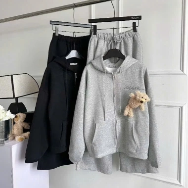 Set Đồ Thể Thao Gấu Bông - Bộ Nỉ Hoodie Unisex Form Rộng, Gấu Teddy Dễ Thương, Mặc Nhà và Đi Chơi Giá 249k