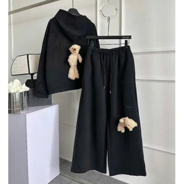 Set Đồ Thể Thao Gấu Bông - Bộ Nỉ Hoodie Unisex Form Rộng, Gấu Teddy Dễ Thương, Mặc Nhà và Đi Chơi Giá 249k