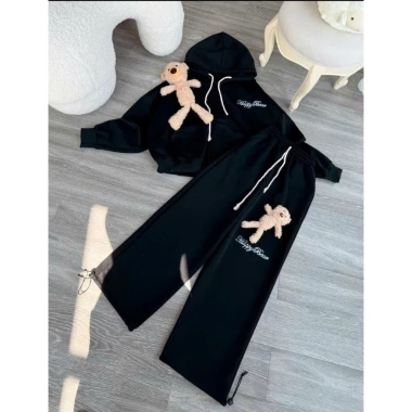 Set Đồ Thể Thao Gấu Bông - Bộ Nỉ Hoodie Unisex Form Rộng, Gấu Teddy Dễ Thương, Mặc Nhà và Đi Chơi Giá 249k