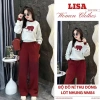 Set đồ thu đông lót nhung Lisa Boutique NM84 - Quần áo nỉ nữ cổ tròn, giá chỉ 415k