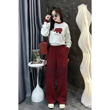 Set đồ thu đông lót nhung Lisa Boutique NM84 - Quần áo nỉ nữ cổ tròn, giá chỉ 415k 2