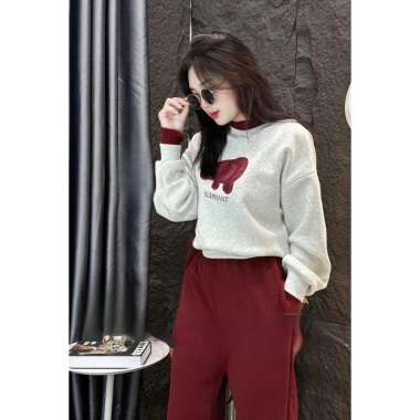 Set đồ thu đông lót nhung Lisa Boutique NM84 - Quần áo nỉ nữ cổ tròn, giá chỉ 415k 3