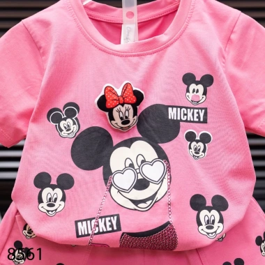 Set Đồ Thun Bé Gái 10-55kg In Hình Mickey Minnie - Cotton Mềm Mại, Mát Lành Cả Ngày, Giá Giảm 171k