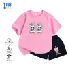 Set đồ thun co giãn in hình LaBuBu cho Bé gái, quần áo cotton 15-40kg BTE04 4