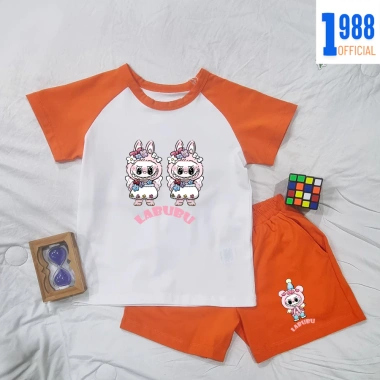 Set đồ thun co giãn in hình LaBuBu cho Bé gái, quần áo cotton 15-40kg BTE04 9