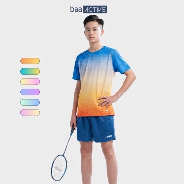 Set đồ thun thể thao pickleball siêu nhẹ cho bé 18-52kg, mát thoáng khí Baa Active QU46N