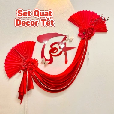 Set Đồ Trang Trí Tết Nguyên Đán 2.025 Chữ Alu Đỏ kèm Vải Nhung & Hoa - Chúc Mừng Năm Mới Homie, giảm từ 204k xuống 169k