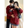 Set Đôi Nữ Áo và Chân Váy Đỏ Đô Tay Dài Nỉ ấm Đông Xuân Caro Xanh Dương - Forever Couple 2
