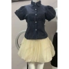 Set Đôi Sơmi Nam Nữ Thắt Eo Sau Lưng Sọc Xanh Than Cotton Linen Siêu Dễ Thương 142.000 VND 3
