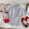 Set Đôi Sơmi Nam Nữ Thắt Eo Sau Lưng Sọc Xanh Than Cotton Linen Siêu Dễ Thương 142.000 VND 9