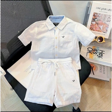 Set đũi trắng bé trai phong cách Hàn Quốc, mềm mát, thích hợp đi học, biển, du lịch - Kool - Giá ưu đãi 99.000đ 3 Set đũi trắng bé trai phong cách Hàn Quốc, mềm mát, thích hợp đi học, biển, du lịch - Kool - Giá ưu đãi 99.000đ 3