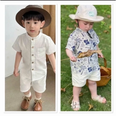 Set đũi trắng bé trai phong cách Hàn Quốc, mềm mát, thích hợp đi học, biển, du lịch - Kool - Giá ưu đãi 99.000đ