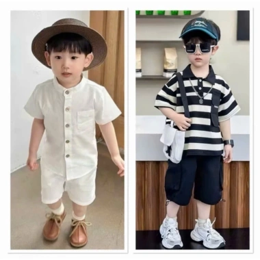 Set đũi trắng bé trai phong cách Hàn Quốc, mềm mát, thích hợp đi học, biển, du lịch - Kool - Giá ưu đãi 99.000đ