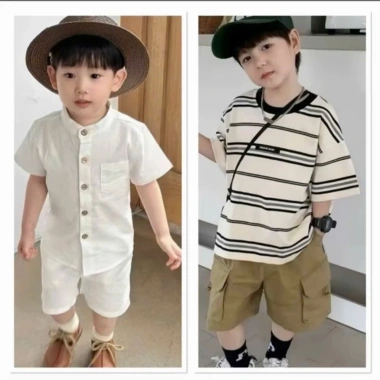Set đũi trắng bé trai phong cách Hàn Quốc, mềm mát, thích hợp đi học, biển, du lịch - Kool - Giá ưu đãi 99.000đ