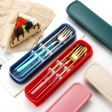Set Dụng Cụ Ăn Thép Không Gỉ Kèm Hộp Đựng Tiện Lợi - Bền Bỉ, Giá Ưu Đãi 3