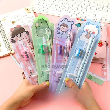Set Dụng Cụ Học Tập 4 Món Siêu Dễ Thương Bút Chì Thước Gọt Tẩy 14.415 VND 2